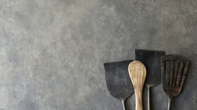 Kitchen tools on light surface