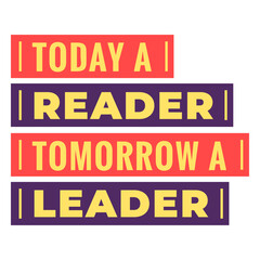 Obraz premium Reading leader quote badge