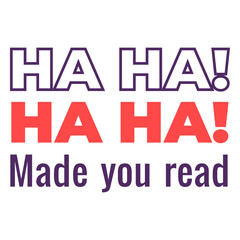 Obraz premium Reading funny quote badge