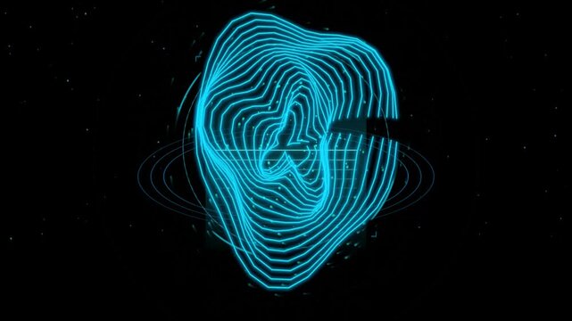 Abstract Blue Background with Human Fingerprint and Hand Print, Digital Identity, Security, Forensic Identification, Technology and Modern Vector Illustration Design