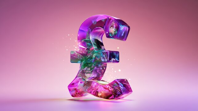 Vibrant Stylized Pound Sterling Symbol Illustrating Financial Growth