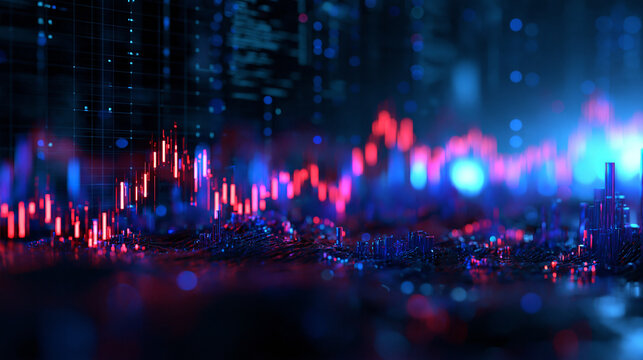 Abstract Stock Market Candlestick Chart Digital Financial Data