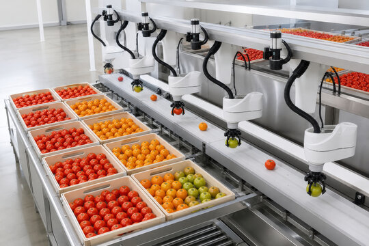 Robotic Produce Sorting Line for Automated Fruit and Vegetable Grading