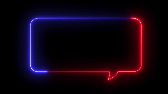 Neon text message neon color icon animation black background. 4k video neon message box icon animation video notice receive massage animated sign symbol. Message mail box.