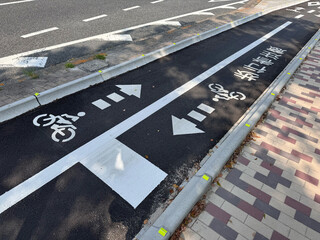 Zweispurige Fahrradwege in Hiroshima/Japan © finecki