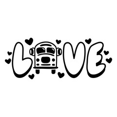 Fototapeta premium Bus driver love transport quote badge