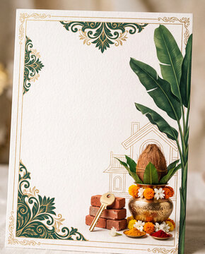Invitation of Bhoomi Pooja, House Warming 