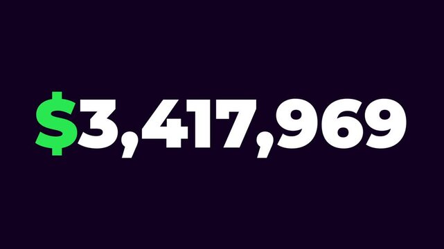 3D traffic cone animation representing a five million dollar financial value