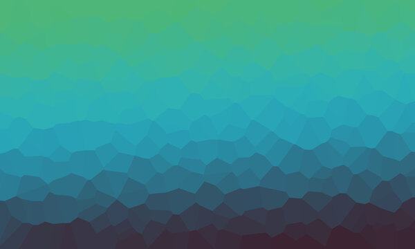 Abstract background, featuring a smooth, gradient transition from, vibrant green to, deep dark blue, with a geometric, low poly crystal pattern