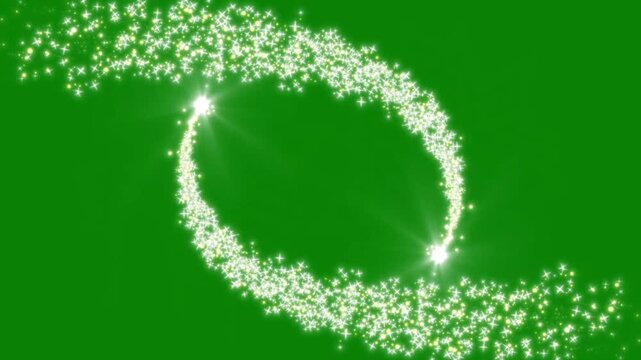 glitter line trails shimmer with white twinkling particles,glittering sparkles twinkle stars line and twinkle sparkle stars animation, cartoon doodle sparkles on green screen,4k resolution video