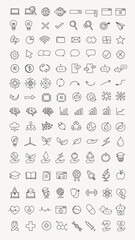 Fototapeta premium Comprehensive set of modern line icons for various themes vector
