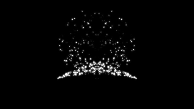 glitter stars line animation with glowing doodle stars,magic sparkle glitter line star on black screen.shimmering particles transition, white glowing twinkling glitter stars,4k video