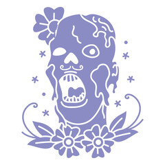 Obraz premium Floral spooky zombie