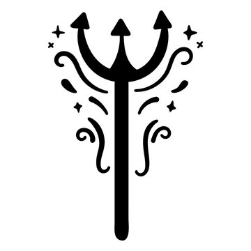 Decorative devil trident icon