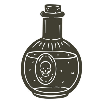 Poison bottle cut out halloween