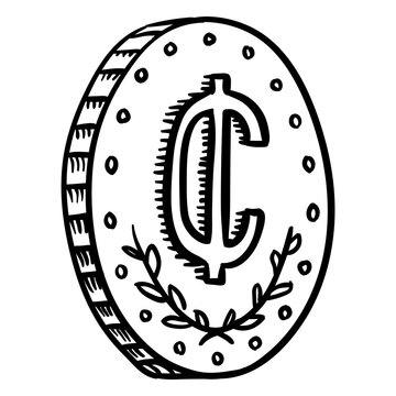 Simple cedi coin business money icon