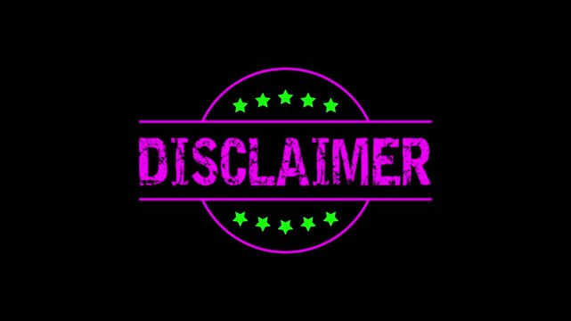 Disclaimer grunge stamp Animation with textured effect. Free and premium. Best quality guarantee rubber label stamp design animation 4k video.