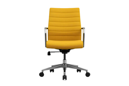 Yellow upholstered office chair with high back