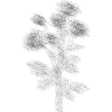 Flower in gradation stipple effect, for grunge punk y2k collage design. Vector illustration in vintage halftone dadaism design for banner or poster 