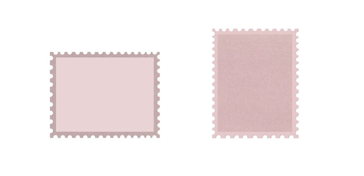 Set of two dusty pink perforated paper frames, horizontal and vertical, with contrasting center panels on a transparent background