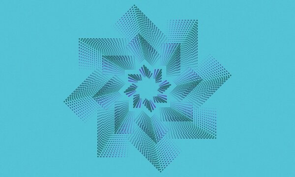 Blue Geometric Flower Vector Background Design