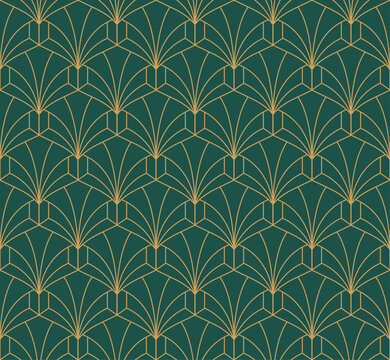 Abstract art deco seamless pattern. Geometric vector texture.