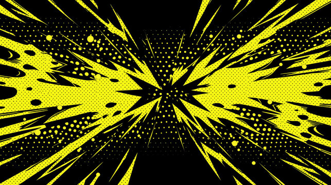 Dynamic versus battle frame with lightning effects and comic-style explosion patterns for anime game posters and cartoon fight scene backgrounds with vibrant design elements