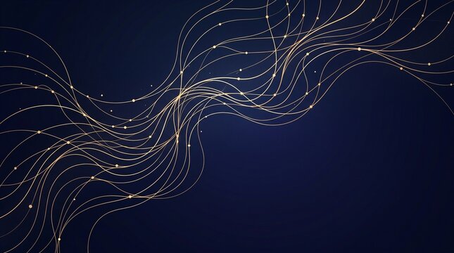 Golden Organic Constellation Abstract Background