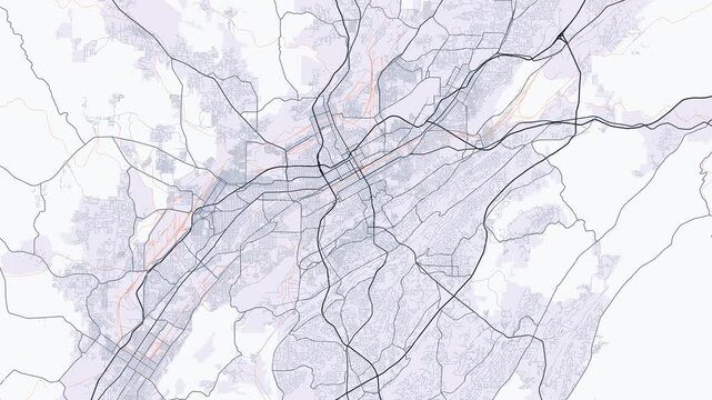 Birmingham Metro Alabama Street Map 4K Motion Background Minimalist Slate Grid