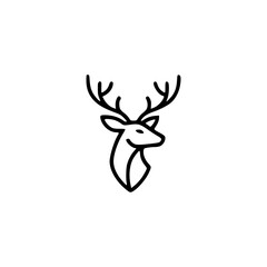 Naklejka premium Minimalist deer head icon isolated on transparent background