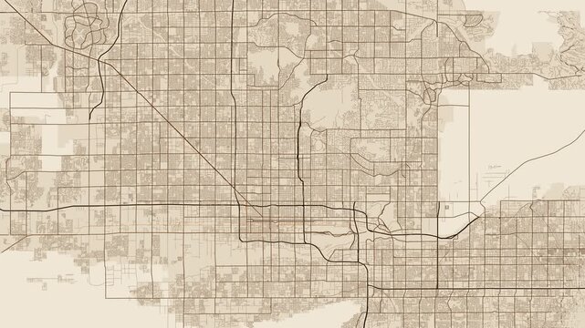 Phoenix Metro Arizona Street Map Motion Background Antique Parchment Grid