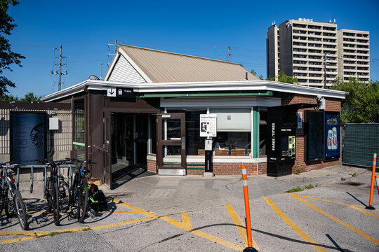 View of Mimico GO train station in Toronto. Toronto, Canada - August 5, 2026.