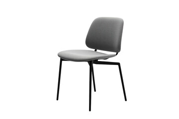 Obraz premium Beige upholstered dining chair with black legs