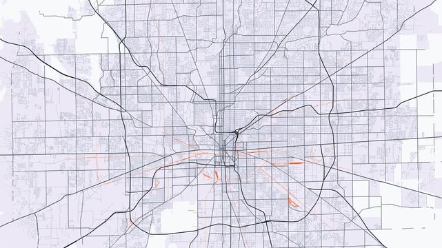 Indianapolis Metro Indiana Street Map Motion Background Minimalist Slate Grid