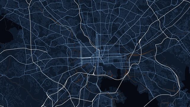 Baltimore Metro Maryland Street Map 4K Motion Background Midnight Navy Grid