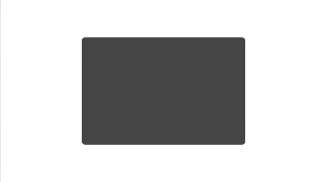 Dark gray rectangle shape on a white background flat design