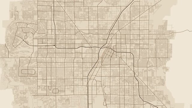 Las Vegas Valley Nevada Street Map 4K Motion Background Antique Parchment Grid