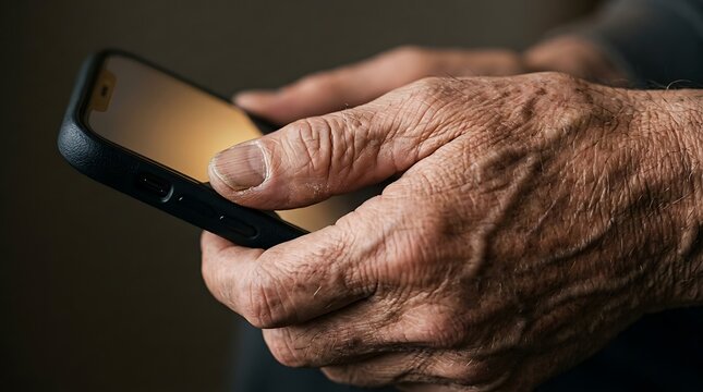 Holding hands of elderly people