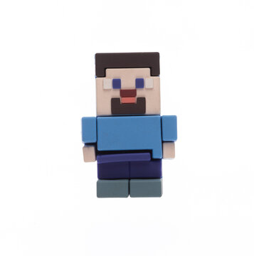 Kazakhstan, Almaty, August 31, 2026: Minecraft character isolated on a white background