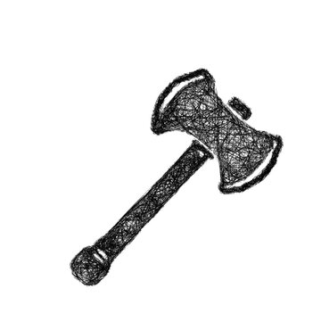 Sketch black and white throwing axe icon design