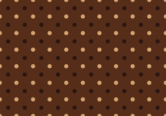 Rustic polka dot seamless pattern, chocolate brown and beige dotted abstract background for autumn packaging © The Plaid City