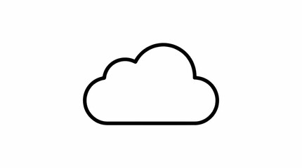 Fototapeta premium Cloud outline icon vector illustration for cloud computing and weather forecast concept