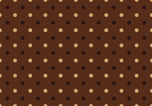Rustic polka dot seamless pattern, chocolate brown and beige dotted abstract background for autumn packaging