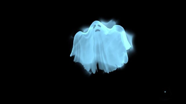 Ghost Pumpkin Smoke Halloween Background Spooky Jack Lantern with Creepy Ghost, Fog and Mist Effects, Dark Haunted Scene, Horror Fantasy, Cinematic Halloween Motion Graphics