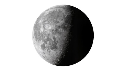 Detailed lunar surface with craters and maria, isolated on transparent background © Sophie
