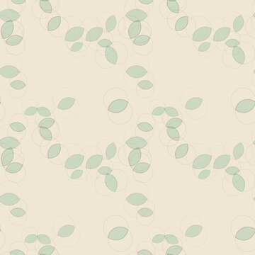 Seamless Vesica Piscis Pattern, Parchment Color Palette, versatile background for apparel, interior design and print media