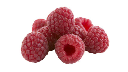 Pile of ripe red raspberries, isolated on transparent background © Sophie
