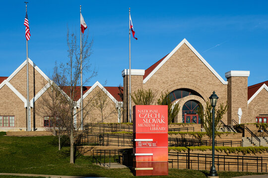 National Czech and Slovak Museum and Library Sign in Cedar Rapids Iowa