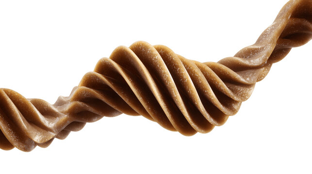Dynamic twisted swirl of creamy peanut butter or caramel paste splash isolated on a transparent background for food design