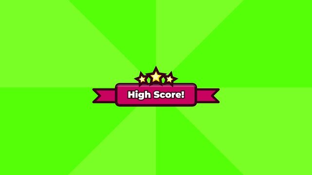 Game achievement banner with stars on green background